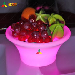 科技點(diǎn)亮生活 工廠直銷遙控變色LED發(fā)光果盤，婚慶家居新寵